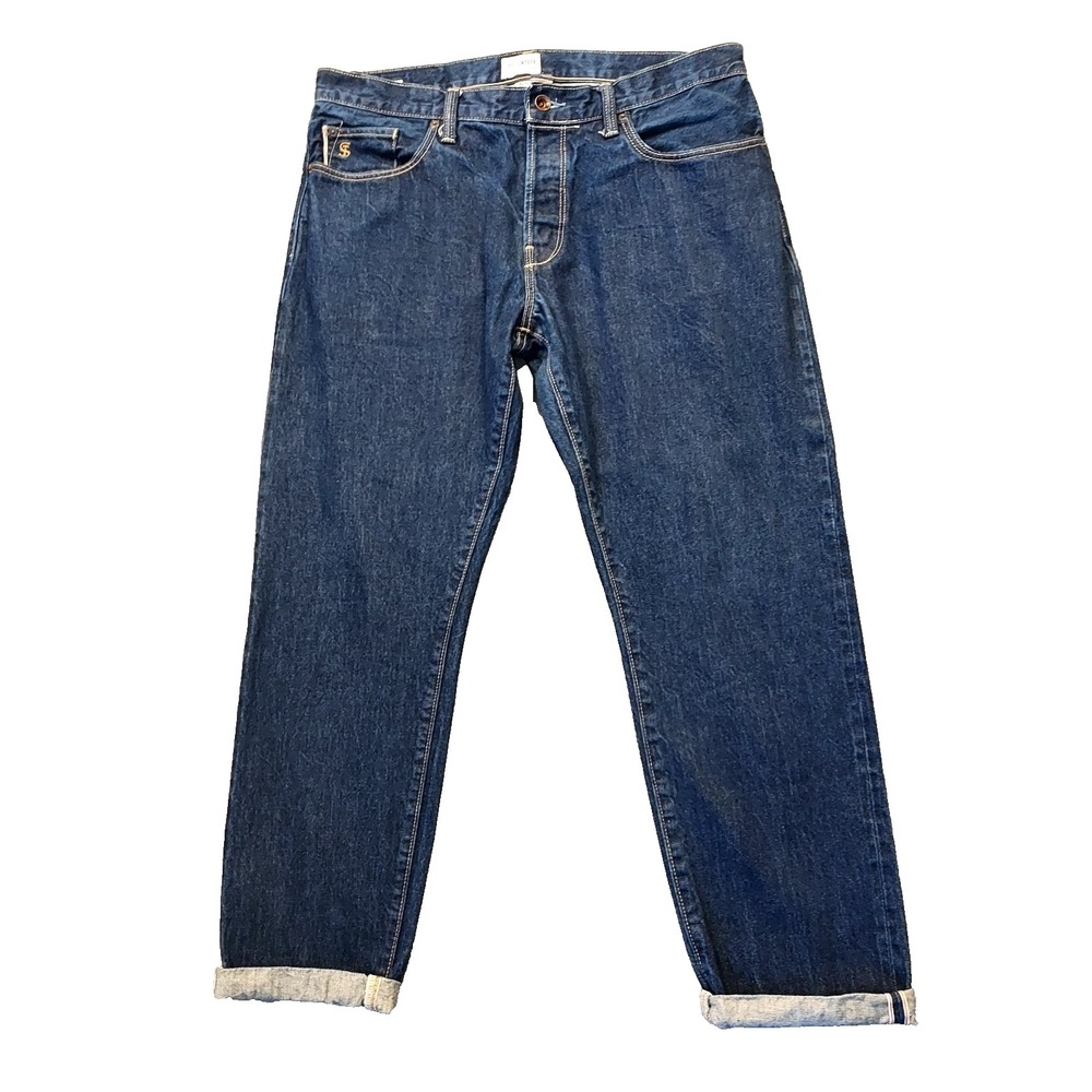 Todd Snyder Slim Fit Blue Selvedge Button Fly Jeans Men's Size 34 X 30"